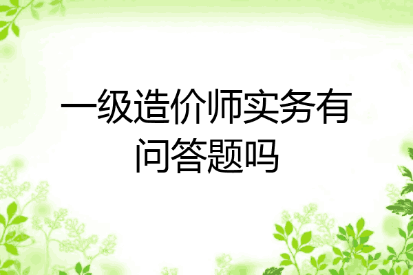 一级造价师实务有问答题吗