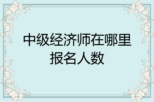 中级经济师在哪里报名人数