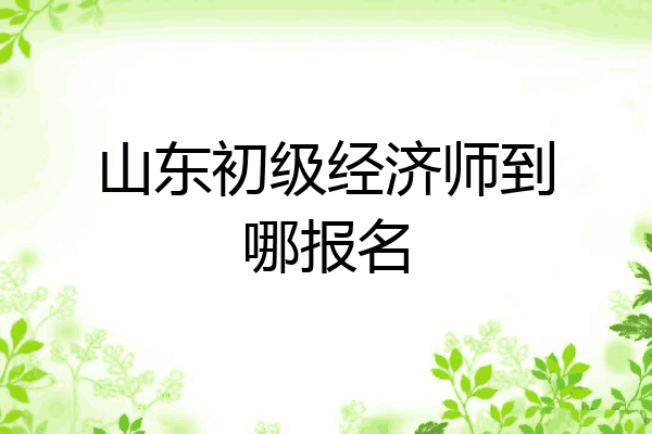 山东初级经济师到哪报名