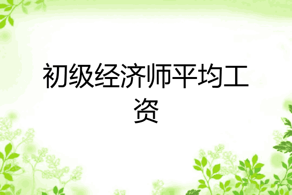 初级经济师平均工资