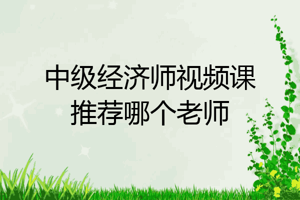 中级经济师视频课推荐哪个老师