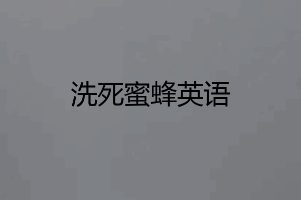 洗死蜜蜂英语