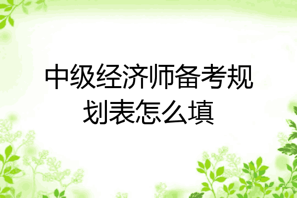 中级经济师备考规划表怎么填