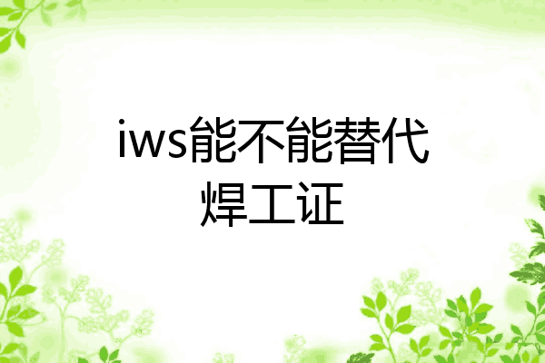 iws能不能替代焊工证