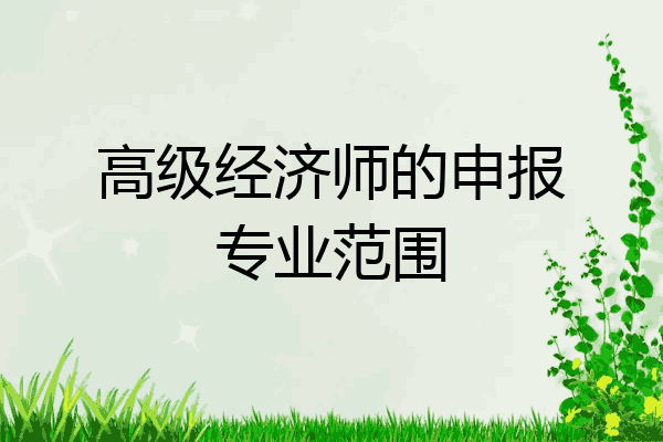 高级经济师的申报专业范围