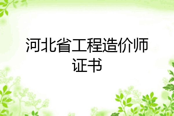 河北省工程造价师证书
