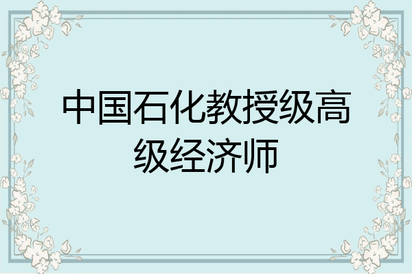 中国石化教授级高级经济师