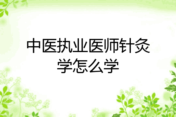中医执业医师针灸学怎么学