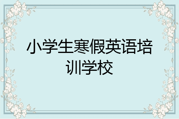 小学生寒假英语培训学校