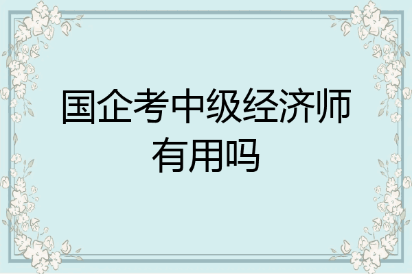 国企考中级经济师有用吗