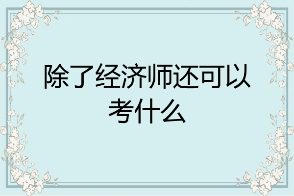 除了经济师还可以考什么