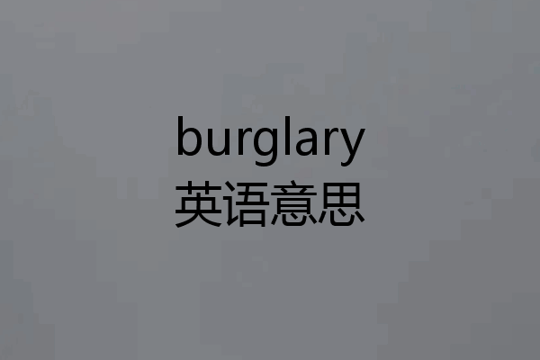 burglary英语意思