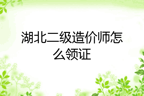 湖北二级造价师怎么领证