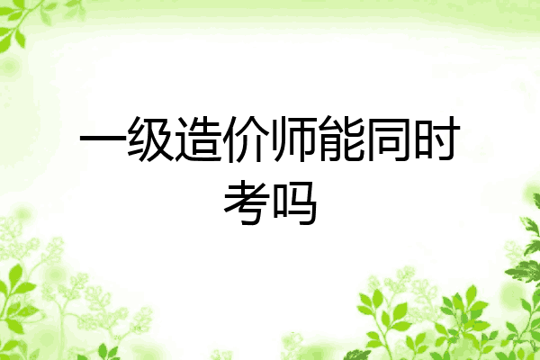 一级造价师能同时考吗