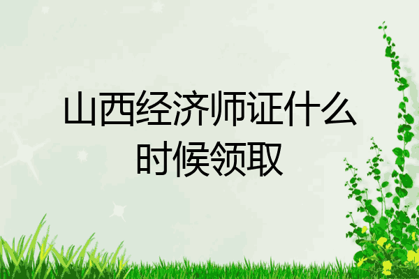 山西经济师证什么时候领取