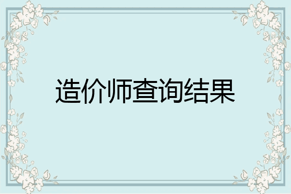 造价师查询结果