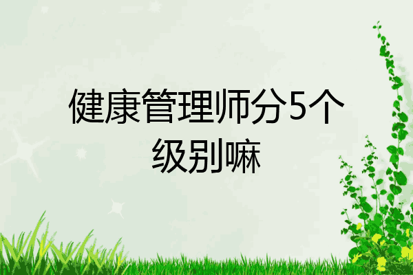健康管理师分5个级别嘛