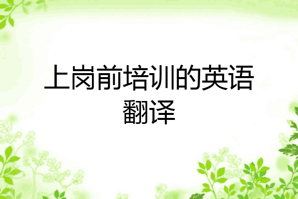 上岗前培训的英语翻译