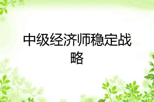 中级经济师稳定战略