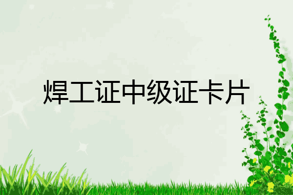 焊工证中级证卡片