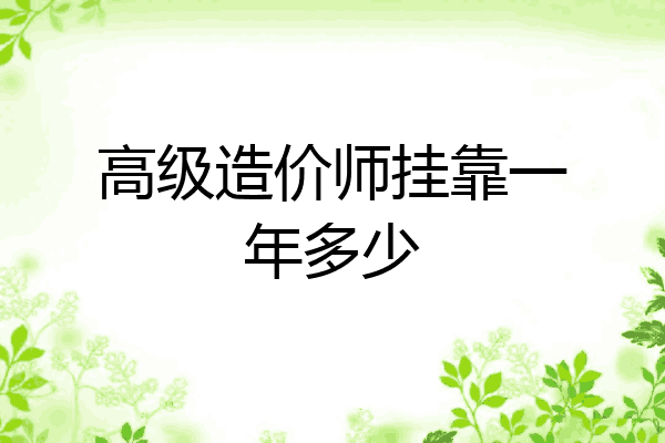 高级造价师挂靠一年多少