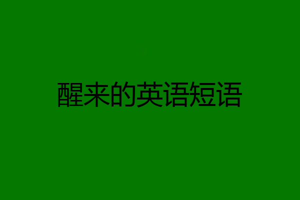 醒来的英语短语