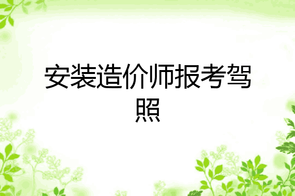安装造价师报考驾照