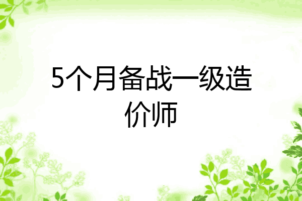5个月备战一级造价师