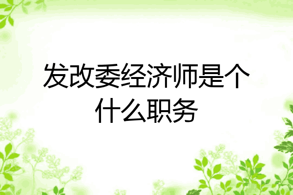发改委经济师是个什么职务