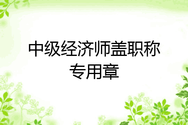 中级经济师盖职称专用章