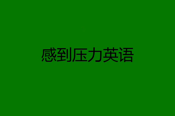 感到压力英语