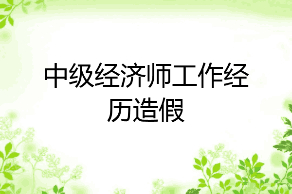 中级经济师工作经历造假
