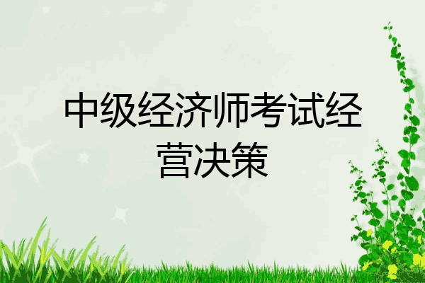 中级经济师考试经营决策