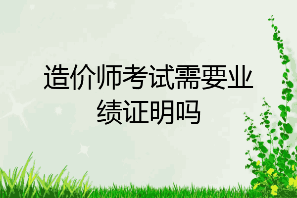 造价师考试需要业绩证明吗