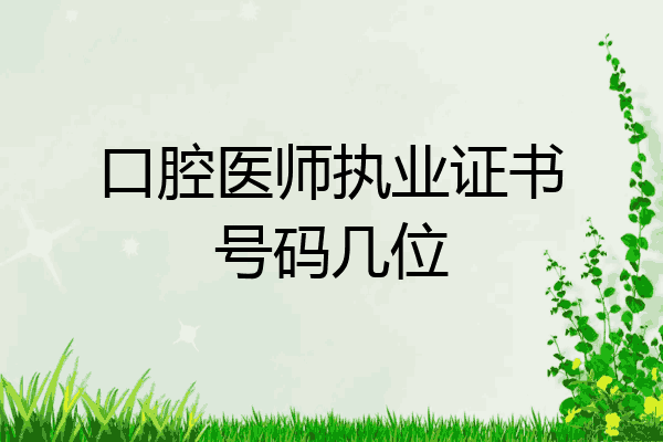 口腔医师执业证书号码几位