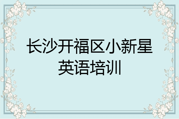长沙开福区小新星英语培训