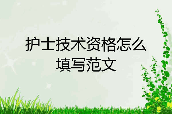护士技术资格怎么填写范文