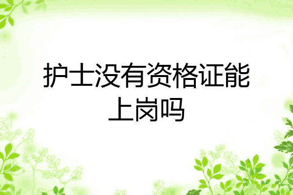 护士没有资格证能上岗吗