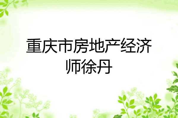 重庆市房地产经济师徐丹