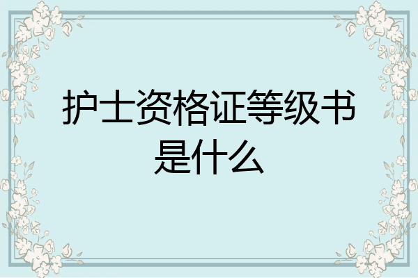 护士资格证等级书是什么