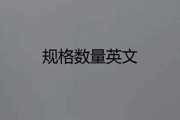 规格数量英文