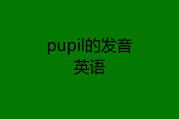 pupil的发音英语