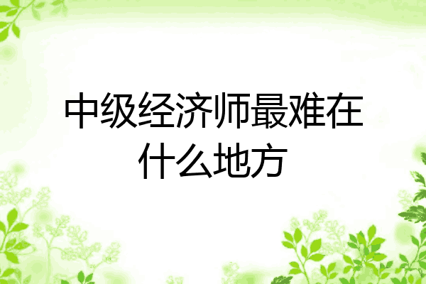 中级经济师最难在什么地方