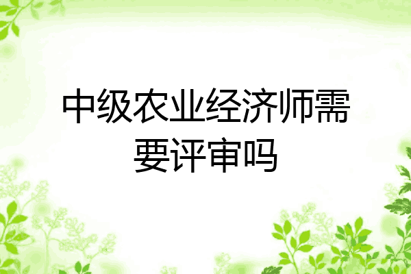 中级农业经济师需要评审吗