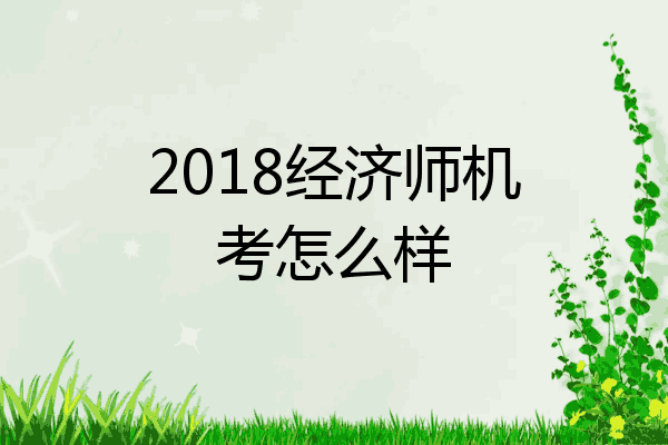 2018经济师机考怎么样
