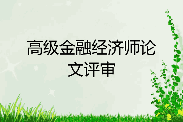 高级金融经济师论文评审