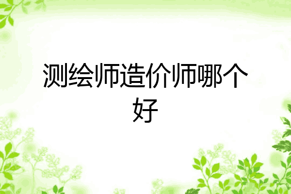 测绘师造价师哪个好
