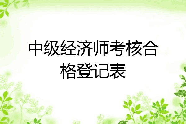 中级经济师考核合格登记表