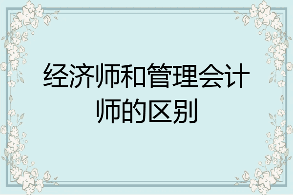经济师和管理会计师的区别