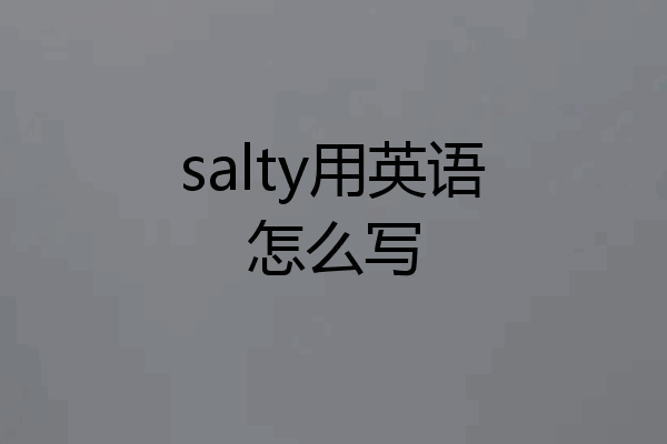 salty用英语怎么写